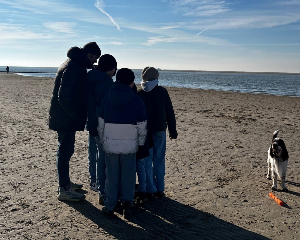 Familie Freunde am Strand von Borkum