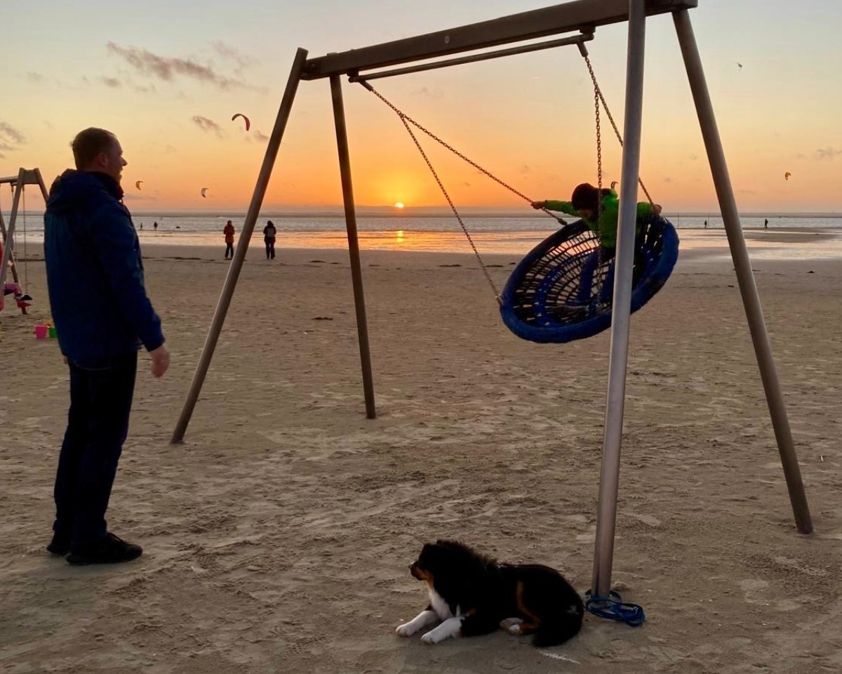 Hund Familie Strand Borkum